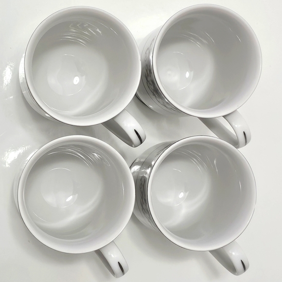 Diane by Fine China of Japan Blue Flower Scrolls - Set of 4 Footed Coffee Cups - Picture 10 of 16